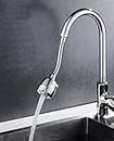 SKADIOO Stainless Steel 360 Degree Flexible Tap Extender for Kitchen Sink,Tap Shower Sprinkler Metal Hose 360 Degree Rotation Adjustable,Saving Water Faucet/Tap,Tap Extension,Faucet Shower,Silver
