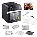 GoWISE USA GW44800-O Deluxe 12.7-Quarts 15-in-1 Electric Air Fryer Oven w/Rotisserie and Dehydrator + 50 Recipes (Black)