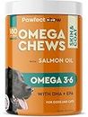 PAWFECTCHEW Fish Oil Omega 3 for Dogs - Allergy Relief - Joint Health - Itch Relief, Shedding - Skin and Coat Supplement - Alaskan Salmon Oil Chews - Omega 3 6 9 - EPA & DHA Fatty Acids