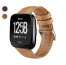 US Crazy-Horse Leather Watch Wrist Band For Fitbit Versa Lite / Versa 2 