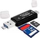 Brand Conquer 3 in 1 SD Card Reader | USB Type C, USB 3.0 and Micro USB, OTG, Memory Card | Portable Card Reader | Compatible with TF, SD, Micro SD, SDHC, SDXC, MMC, RS-MMC, Micro SDXC