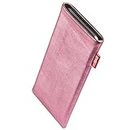 fitBAG Groove Pink Custom Tailored Sleeve for Nokia Lumia 1520. Fine Nappa foil Leather Pouch with Integrated Microfibre Lining for Display Cleaning
