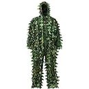 Zicac 3D Ghillie Tarnanzug Dschungel Ghillie Suit Woodland Camouflage Anzug Kleidung Für Jagd Verdeckt Festschmuck (Armeegrün, M)
