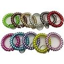 20 Pack Wrist Keychains, Plastic Spiral Coil Wrist Band Key Ring Chain Colorful Spiral Stretch Wristband Keychain Key Chain for Sauna Pool Gym ID Badges Outdoor Sports Hair Ties