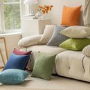 2pcs/set Imitation Linen Throw Pillow Cover Cushion Cover Bench Decorative Pillow Cover Modern Square Throw Pillow, 18x18 Inches/45.72''x45.72'', Orange Green Blue Beige Coffee Yellow