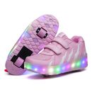 Zapatos de patín con ruedas niños niñas niños niños juguetes regalo 2 ruedas calzado iluminado