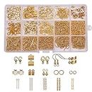 Zoylink Earring Accessories Kit DIY Earring Parts Jewelry Finding Earring Component (Golden)
