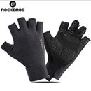ROCKBROS Cycling Half Finger Gloves Ice Silk Shockproof MTB Road Bicycle Riding