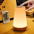 Auxmir LED Night Light for Kids Baby Bedside Lamp Nursery Touch Sensor and Remote Control Dimmable Rechargeable Tabletop 13 Colors Changing 5 Brightness Adjustable Portable Lamp for Bedroom Eye Caring