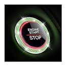 AUKEPO Car Bling Crystal Rhinestone Engine Start Ring Decals, 2 Pack Car Push Start Button Cover/Sticker, Key Ignition Knob Bling Ring, Sparkling Car Interior Accessories for Women (Light Green)