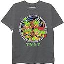 Teenage Mutant Ninja Turtles Boys' TMNT Mutant Mayhem Movie Sewer Character Group T-Shirt-Leo, Donnie, Raph, Mikey, Charcoal Heather, 6-7
