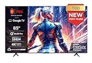 TCL 85T8B Gaming TV Onkyo QLED Pro de 85" y 144 Hz, 4K Ultra HD, HDR Pro, Smart TV Powered by Google TV (Dolby Vision IQ y Atmos, Motion Clarity, Control de Voz Manos Libres)