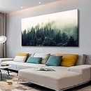 Canvas Wall Art Landscape Prints Natural Scenery Pictures Home Decor Green Forest Tree Painting for Living Room Bedroom Kitchen Office Decoration 20x40 Wooden Frames Artwork Hanging Easy