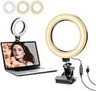 TECHBLAZE 6 inch Video conferencing Ring Light Clip on Laptop Photography Light kit for Work from Home led Webcam Spotlight for Indoor Calls Photoshoot vlogging Meetings Live Streaming