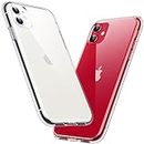 DASFOND Crystal Clear Cover iPhone 11, Trasparente e Anti-ingiallimento, Retro Rigido e Paraurti in TPU Morbido Custodia Antiurto, Case Ultra Protezione per iPhone 11 6,1", Trasparente