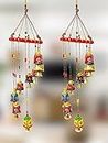 JH Gallery Handcrafted Rajasthani Door & Wall Hanging Home Decor | Balcony Decor Hanging | Home Furnishing | Diwali Gift | Corporate Gift | Home Decor Items (Pack of 2, Multi-Colour)