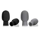 XKSOCT Drum Mute Percussion Accessories 4 PCS Silicone Drumstick Silent Tips Drum Dampener Replacement Musical Instrument Accessory (Negro, Gris)