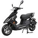 X-PRO Bali 150 Moped Street Gas Moped 150 Adult Bike with 10" Aluminum Wheels! (Black)