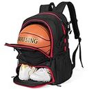 GRANDUP Basketball backpack with ball and shoes compartment Fit Volleyball, soccer, Swim, Gym, Travel, and School, large capacity sports training equipment bags