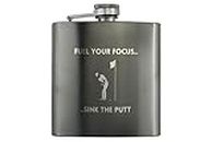 Generic Fiaschetta da golf in acciaio inox, con scritta "Fuel Your Focus and Sink The Putt", per whisky e vodka, perfetta per gli amanti del golf, per la festa del papà, accessori da golf eleganti e