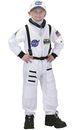 Astronaut Jumpsuit - White w/ Cap Dress Up Pretend Play Size 4-6 Child Costume