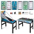 GYMAX Multi Game Table 48", 14 in 1 Combo Game Table w/Basketball, Billiards, Foosball, Ping Pong, Hockey, Shuffleboard, Bowling, Chess, Checkers, Backgammon, Tic Tac Toe for Game Room, Family Night