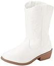 bebe Girls’ Cowgirl Boots – Classic Western Roper Boots - Cowboy Boots for Girls (Toddler/Girl), White, 7 Big Kid