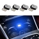 deemars 4PCS USB LED Car Interior Atmosphere Lamp, USB Led Light, Portable Mini LED Light, Plug-in USB Interface Ambient Lighting Kit, USB Light Universal for Most Cars (Blue)