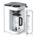Bluevua RO100ROPOT-LITE Countertop Reverse Osmosis Water Filter System, 5 Stage Purification, 3:1 Pure to Drain, Portable Water Purifier (No Installation Required) (White)
