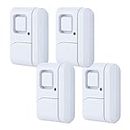 GE Personal Security Window and Door Alarm, 4 Pack, DIY Protection, Burglar Alert, Wireless Chime/Alarm, Easy Installation, Home Security, Ideal for Home, Garage, Apartment and More,White, 45174