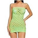 Women's Sexy Lace Lingerie Set See-Through Teddy Babydoll Fishnet Bodysuit Pajamas Nightgown for Sex Naughty Play 530, Green, One Size