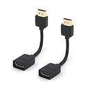 VCE HDMI Extender Cable Male to Female Support 4K & 3D HDMI 2.0 for Roku Stick, TV Stick, Google Chrome Cast, Laptop 2-Pack