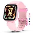 Mgaolo Kids Smart Watch for Boys Girls,Fitness Tracker with Heart Rate Sleep Monitor for Android Fitbit iPhone,Waterproof DIY Watch Face Pedometer Activity Tracker (Pink)