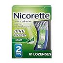 Nicorette mini Nicotine Lozenge, Stop Smoking Aid, 2mg Mint Flavor, 81 count