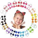 sularpek 40PCS Baby Girls Hair Bows, Small Size Bows Hair Ties, 20 Colors Rubber Band Hair Ropes Hair Accessories, Hair Bobbles for Kids, Toddlers, Little Girls