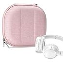 Geekria NOVA Headphones Case Compatible with JBL Tune 510BT, Tune 660NC, Tune 560BT, Tune 500BT, Live 460NC, Jr 310BT Case, Replacement Hard Shell Travel Bag with Cable Storage (Pink)