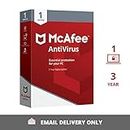 McAfee Antivirus 2024 | 1 Device, 3 Year | Antivirus Internet Security Software| Email Delivery