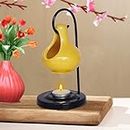 Pure Source India Ceramic Aroma Oil Diffuser Hanging Burner for Home Fragrance Decoration and Gifting, 4 x 8 Inch (Hanging - Yellow)