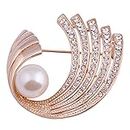 Weekly Promotion 20% Discount Off Merdia Women's Brooch Pin Created Pearl and Cubic Zirconia Brooch for Wedding/Party