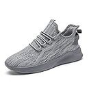 Trainers for Men Running Shoes Walking Tennis Jogging Gym Fitness Sneakers Slip on Fashion Slip on Casual Flatss Shoes for Men Grey Size 9