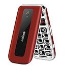 artfone Big Button Mobile Phone for Elderly, Senior Flip Phones Sim Free Unlocked Easy to Use Basic Cell Phones with 2.4" LCD Display | SOS Button | FM Radio | Torch |1200mAh Battery（Red）