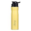 The Wallet Store Personalized Neon Sipper Water Bottle With Name | Stainless Steel Bottle 750ml | Single Walled | Best Gift For Men, Women, Birthday, Office, Outdoor, Sports, Etc (Yellow)