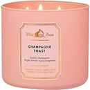 Bath and Body Works White Barn Champagne Toast 3 Wick Candle 14.5 Ounce Basic White Barn Label, Scented