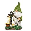 TERESA'S Collections Garden Gnomes Decorations for Yard with Solar Outdoor Lights, Flocked Garden Sculptures & Statues for Porch Patio Decor, Gifts for Mom, Garden Decor for Outside,Mothers Day 9.8"