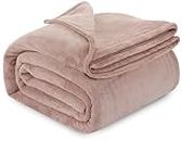 Utopia Bedding Rose Pink Fleece Blanket Queen Size Lightweight Fuzzy Soft Anti-Static Microfiber Bed Blanket (90x90 Inch)
