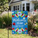 Northlight Seasonal Blue "Welcome to Our House" Outdoor Garden Flag in Gray/Blue | 18 H x 12.5 W in | Wayfair NORTHLIGHT FG29859