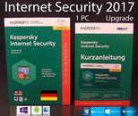 Kaspersky Internet Security 2017 Upgrade 1 PC Box + Handbuch (PDF) OVP NEU