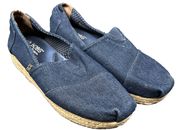 Bobs From Sketchers Memory Foam Casual Women’s Flats Denim Blue Shoes Size 10