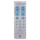 GE Big Button Universal Remote Control for Samsung, Vizio, Lg, Sony, Sharp, Roku, Apple TV, RCA, Panasonic, Smart TVs, Streaming Players, Blu-Ray, DVD, 2-Device, Silver, 33701