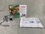 Cámara digital Canon Silver PowerShot A75 3,2 MP en caja con manuales fotografía